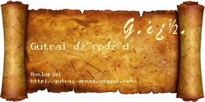 Gutrai Árpád névjegykártya